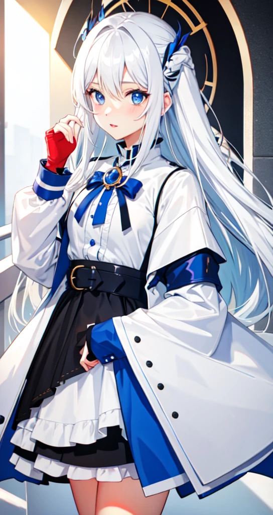 White Hair　Blue eyes　Girl　cute　