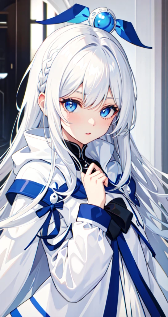 White Hair　Blue eyes　Girl　cute　