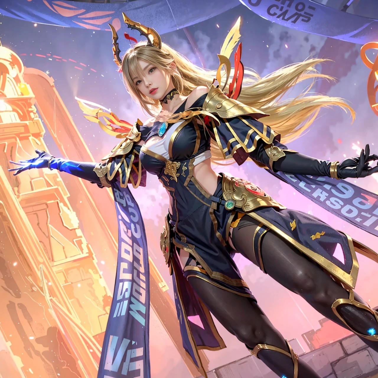 Best Quality, 超A high resolution, masutepiece, (Photorealistic:1.4), Solo Focus, (Slender body huge breasts young woman:1.photography, (Medium Wide Shot Cropped Leg:1.3), Three Quarter View Pose, (Cinematic lighting:1.2), Vibrant, Vivid Color, Detailed face, Detailed eyes, Random hairstyle, (off shoulder shirt, Mini skirt:1.2), (random place, Random seasons, Random weather:1.1)