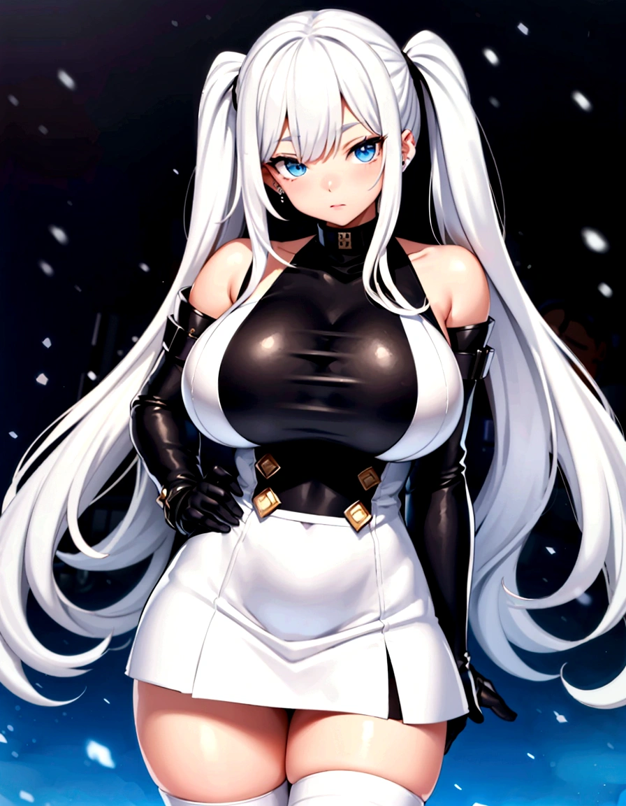 maximum quality、Superior image quality、Masterpiece artwork、girl with((Black leather sports bra、black launch jacket、black leather skirt、sixteen years old、adolescent、cute、Better bust、big stick,Beautiful light blue eyes、wide open breasts, a blond、A slender,Large belligerent valeomovements,holding a gun、paint your cheeks red、fighting poses、Laught、sapphire earrings、expire branco)),high qualiy、linda arte、Background with((universes、falling snowflakes、His name is forte cai、burning fire)))、tabletop、depth of fields,8K