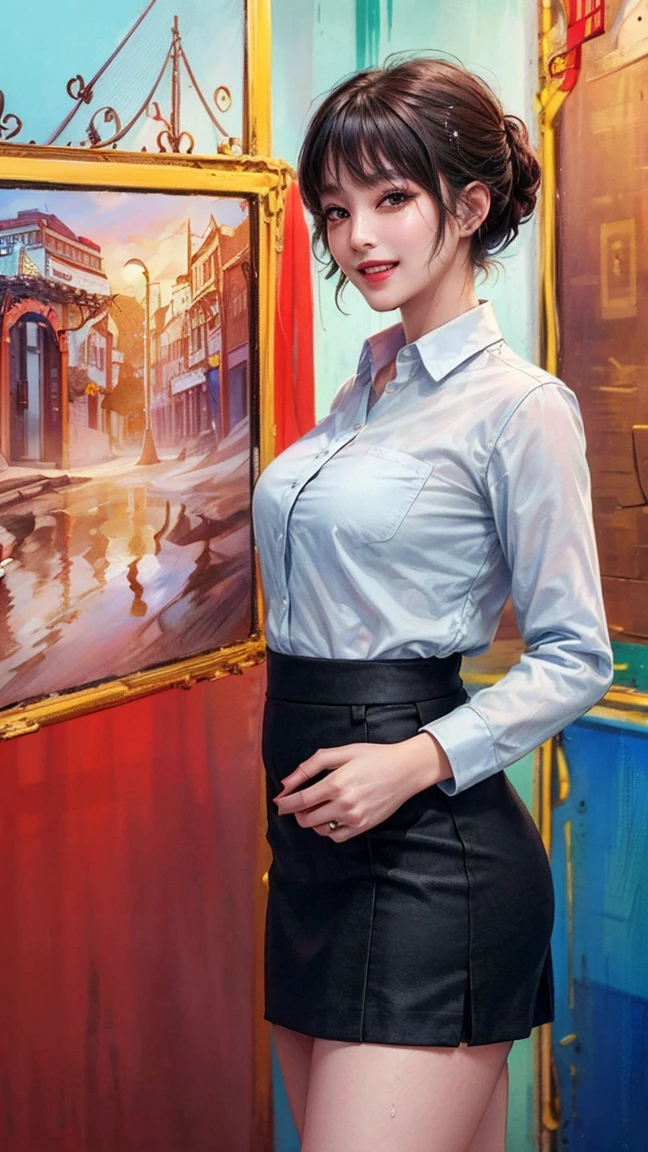 masterpiece, best quality, (realistic), high quality, 4K, (masterpiece:1.2), (best quality:1.2), (realistic 사진:1.2), 8K, movie poster photo, intricate details,
A young Korean woman wearing office uniform is standing，full body portrait， she was wearing a suit jacket，Matching skirt and black heels. Her black hair was neatly parted，The style is draped over the shoulders...  The subway around her is filled with blurry city commuters, Skirt that hugs the hips very tightly，very short skirt with hips，sweat like a pig，wet clothes，My whole body is soaked，sexy and hot body，
(( 3/4 bodies : 1.2 )) (( big bust )) , (( split ))
(((( 5+ old man )) stand around
 (((grab someone&#39;s ass, 2 boys, from the side, netorare, mini skirt, office female staff,, masterpiece, best quality, very detailed,)))
 (masterpiece,best quality:1.5)，detailed person、delicate face、detailed background、 from the side、 Dramatic cosmetics、cosmetics、Pinky Pink Lipstick、eye makeup、Mascara、eyeliner、eye shadow、rainbow colored contact lenses、((Tight shirt and mini skirt、A woman with an attractive smile)), blurred background、Short hair, delicate face, high quality, high resolution、bloomer,38 years old