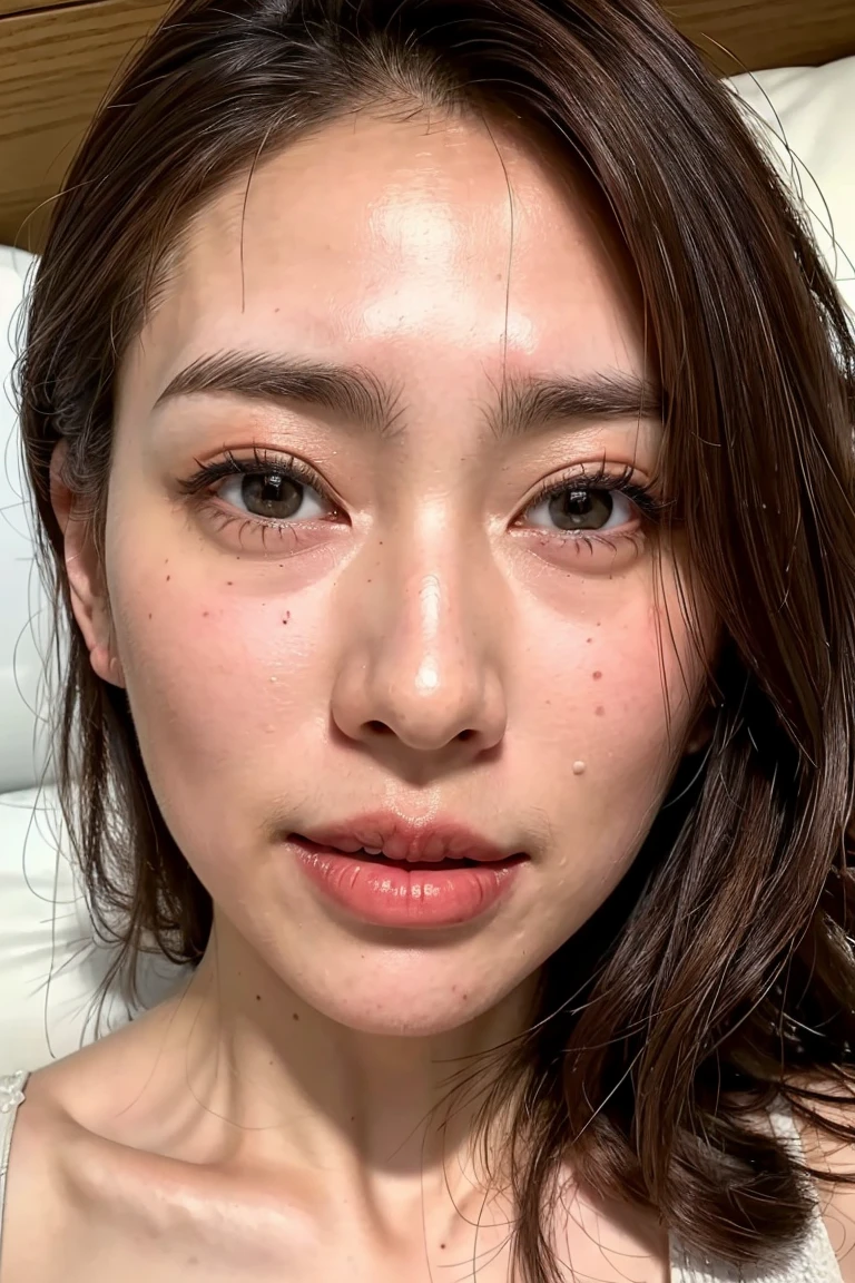 (Realistic:1.3、Ultra HD、Ultra-high resolution、8K、Japanese Housewife、In the bedroom:1.5、At the bed:1.4)、((Look Viewer:1.8))、(Extremely realistic skin texture:1.4)、(Realistic:1.3)、short hair、((Embarrassed expression:1.5))、(blonde:1.5)、48-year-old woman、Mature Woman、Ponytail Hairstyles、(Brown eyes:1.3)、(Face close-up:1.38)、(Sweaty:1.2)、(Nipplesを見せる:1.4)、((衣服から突き出たNipples,))、dress、美しいNipples、Nipples、Drooling、((Facial:1.4、Blowjobチオ、Facial ejaculation:1.4、Bukkake))、((Browsing Caution:1.4、Blowjob))