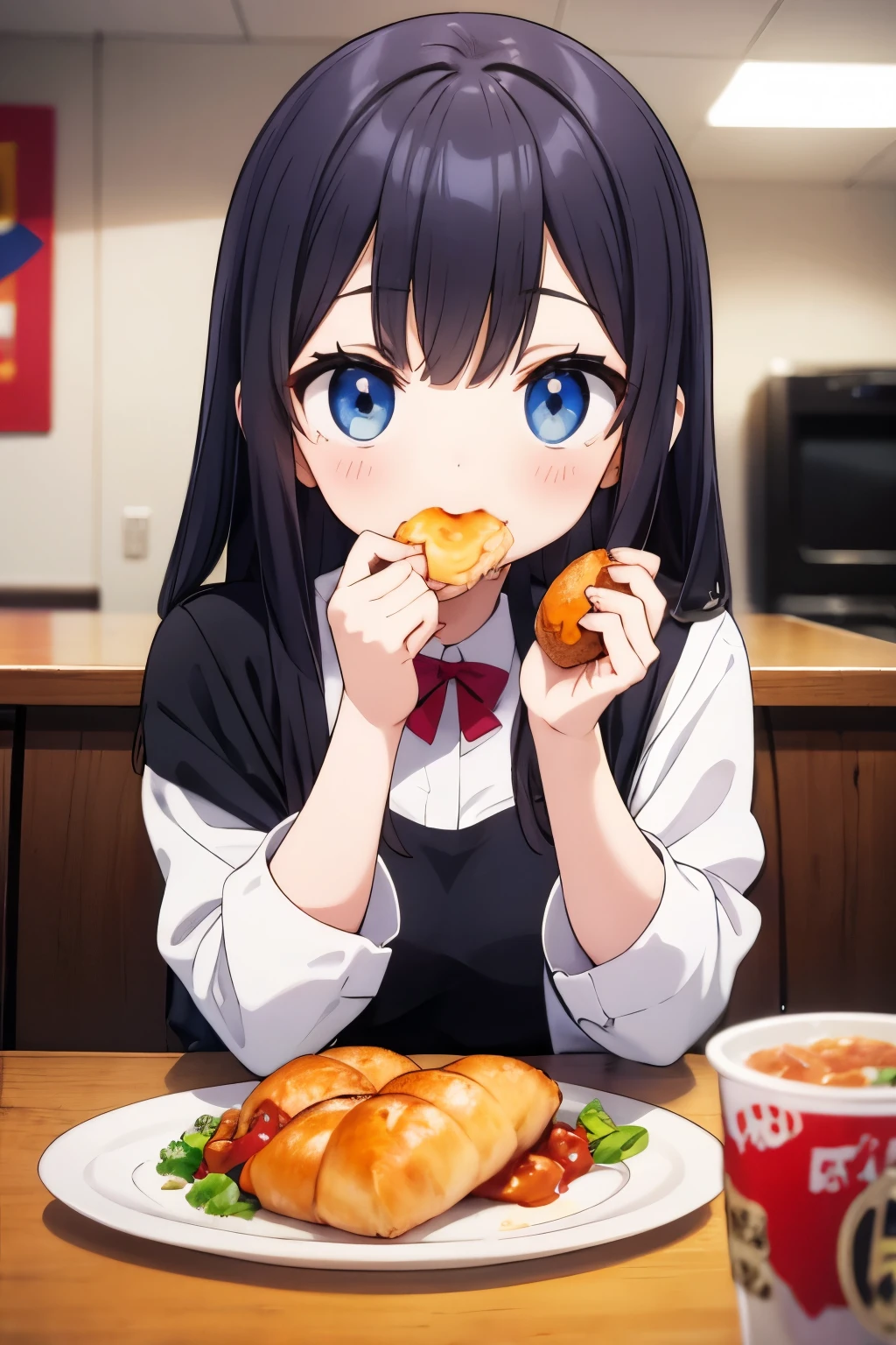 SHE is eating food