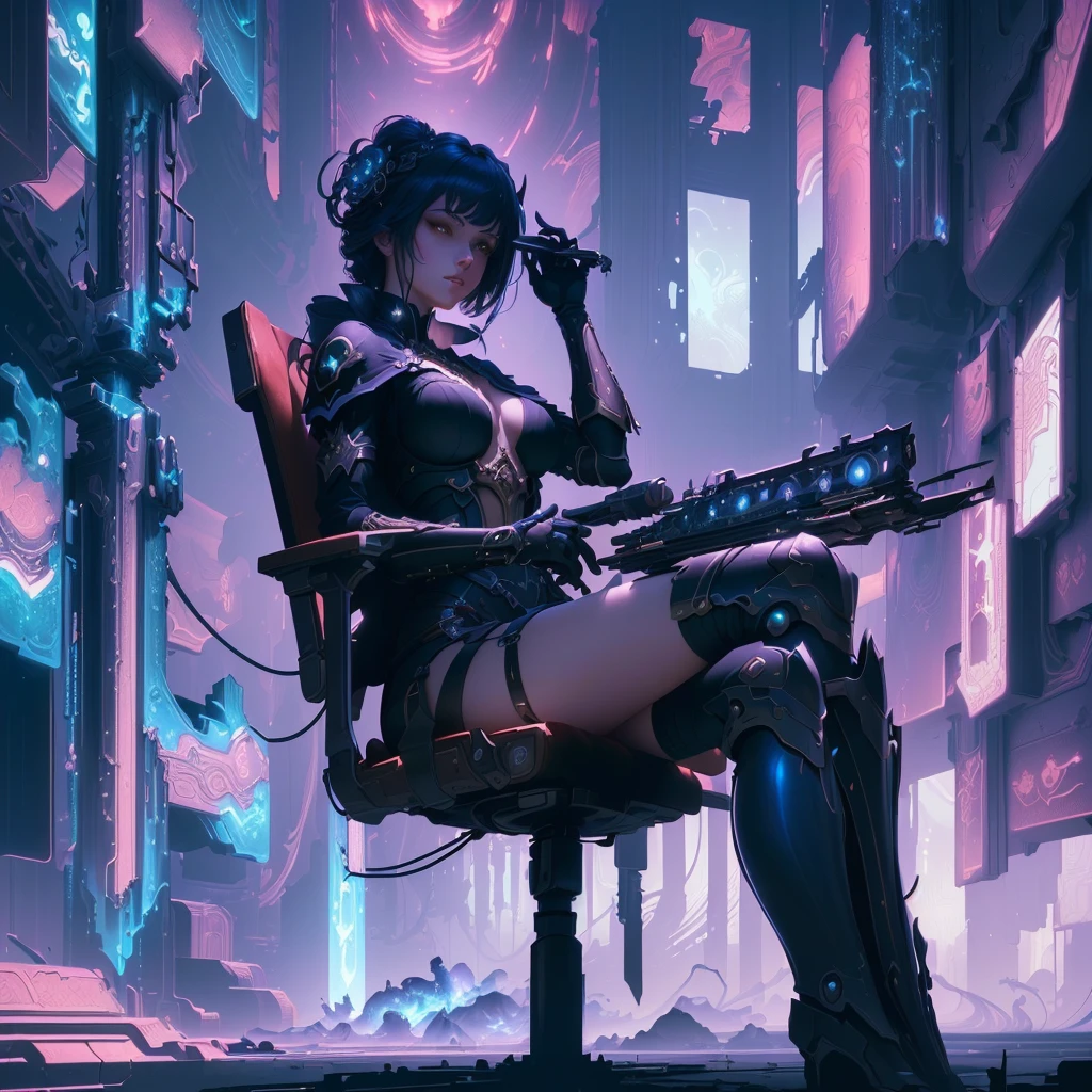 masterpiece, best quality, (extremely detailed CG unity 8k wallpaper), (best quality), (best illustration), (best shadow), absurdres, realistic lighting, (Abyss), beautiful detailed glow, art by PeterMohrBacher,