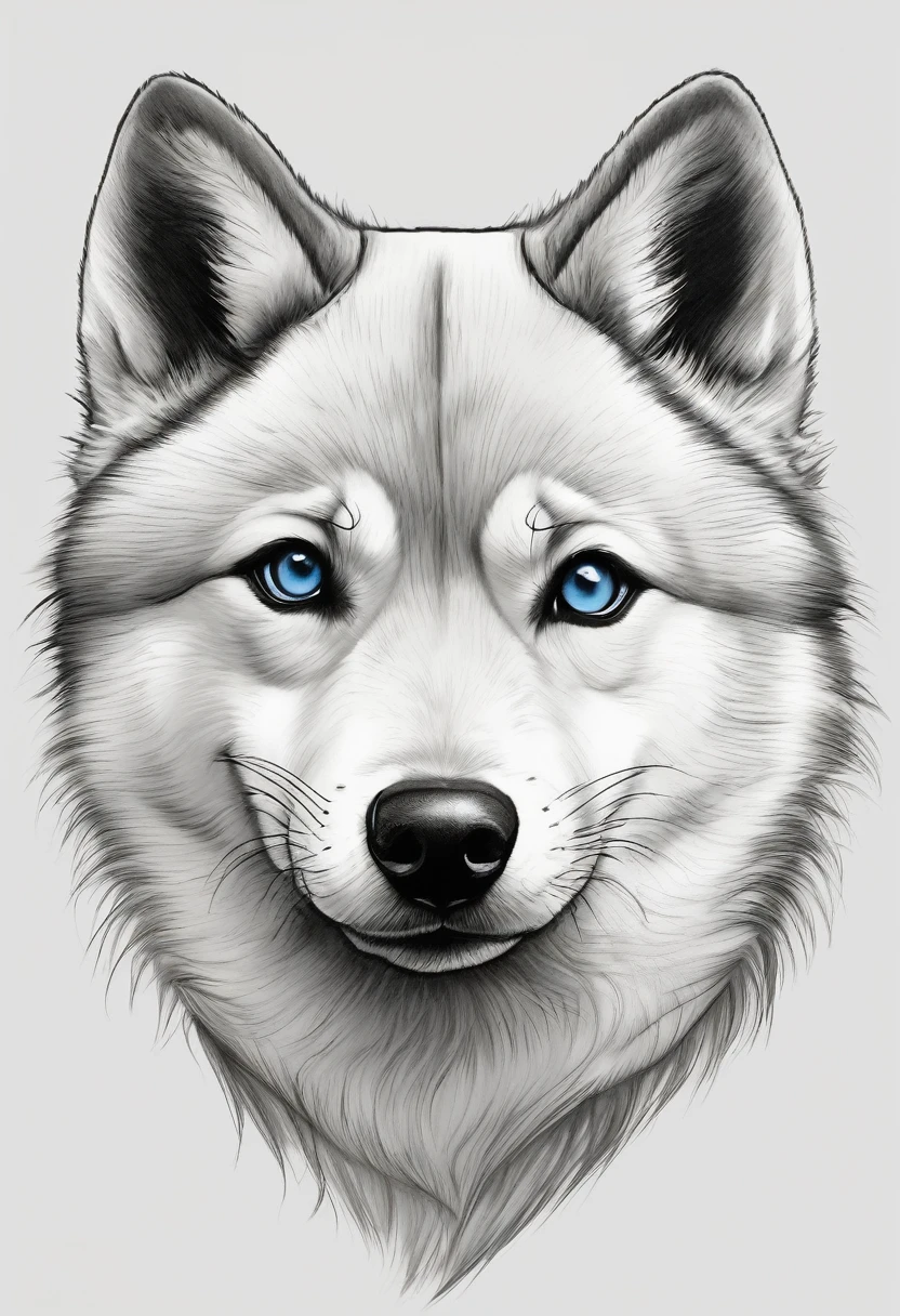 "Dynamic ink brushstroke style, black and white only: illustration by a professional illustrator, featuring a cute wolf pup or Shiba Inu in an action shot with high detail, set against a white background. The Shiba Inu should have a smiling expression, blue eyes, and a surreal look. The depiction should include highly realistic fur and distinctive whiskers, faithfully rendered. The design should incorporate an artistic circle motif for an icon, emphasizing traditional Japanese aesthetics."
Additional details:
SHIBA DOG
Blue eyes
Highly realistic fur depiction
Surreal expression
Artistic circle motif for icon design
Distinctive whiskers
Blue eyes
Cheek whiskers
Japanese dog
Traditional Japanese design