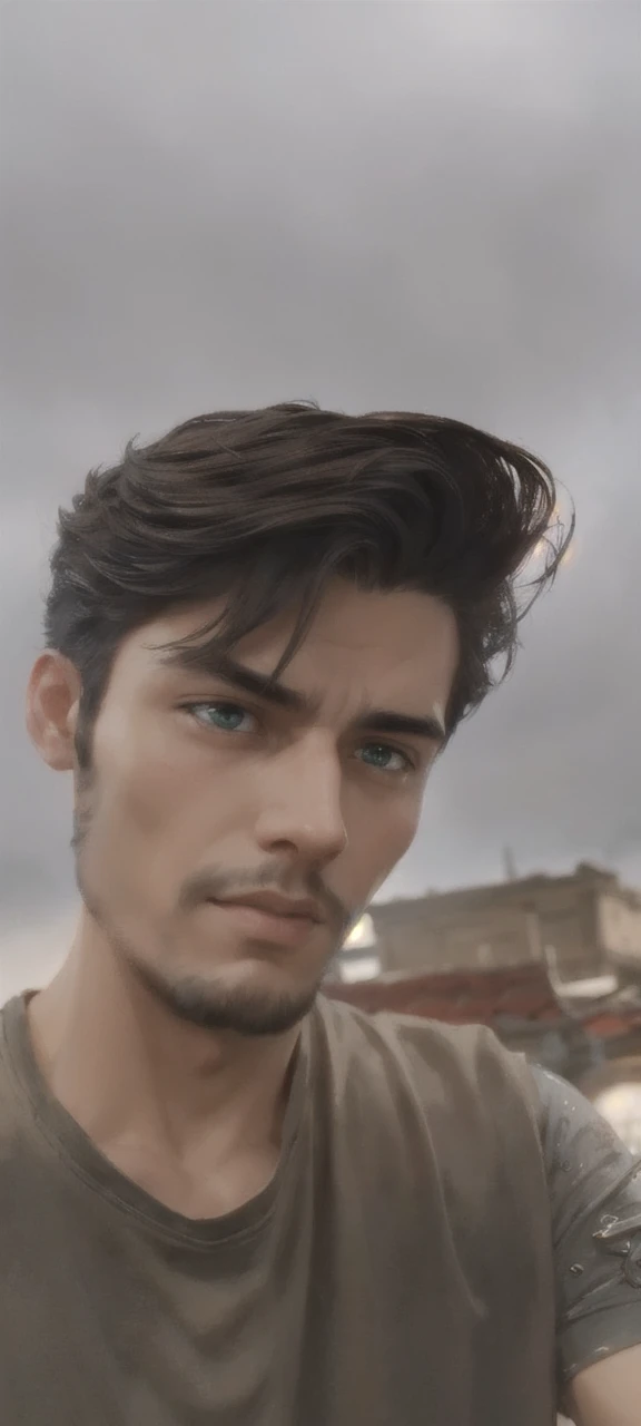 medieval boy, happy, Have hope, retrato em close, intricate, chic, volumetric lighting, scenario, digitalpainting, highy detailed, art station, sharp focus, illustration, conceptual artwork, Ruan Jia, masculine, greeneyes, Sarcastic