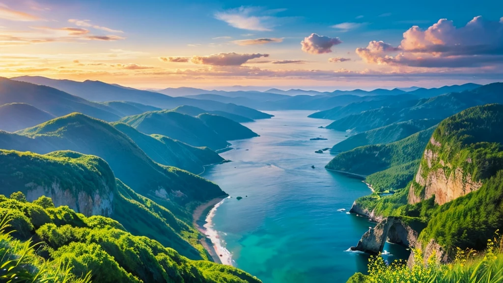 A spectacular view of the coast in midsummer