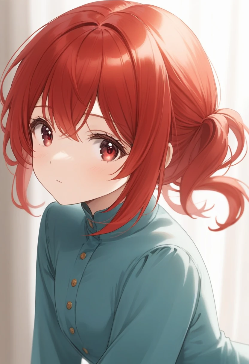 1girl, twintail, red hair, red eyes, 