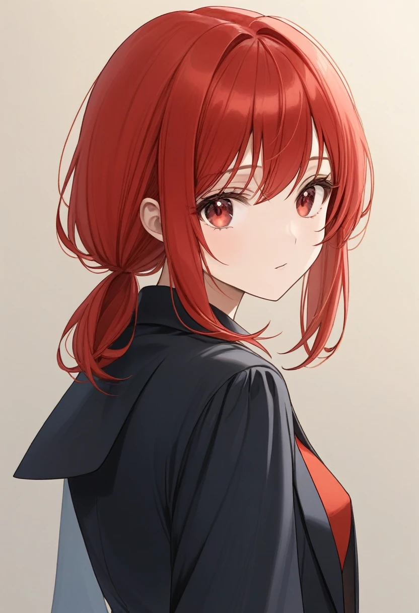 1girl, twintail, red hair, red eyes, pose