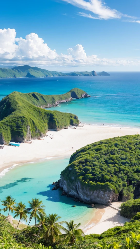 Midsummer Beach Bright Sun White cloud Beautiful island々