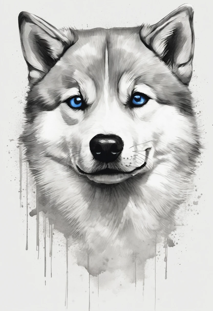 "Dynamic ink brushstroke style, black and white only: illustration by a professional illustrator, featuring a cute wolf pup or Shiba Inu in an action shot with high detail, set against a white background. The Shiba Inu should have a playful and mischievous expression with blue eyes. The depiction should include highly realistic fur and a surreal expression. The design should incorporate an artistic circle motif for an icon. The dog should have distinctive whiskers, accurately depicted, emphasizing a traditional Japanese aesthetic."
Additional details:
SHIBA DOG
Blue eyes
Highly realistic fur depiction
Surreal expression
Artistic circle motif for icon design
Distinctive whiskers
Blue eyes
Cheek whiskers
Japanese dog
Traditional Japanese design