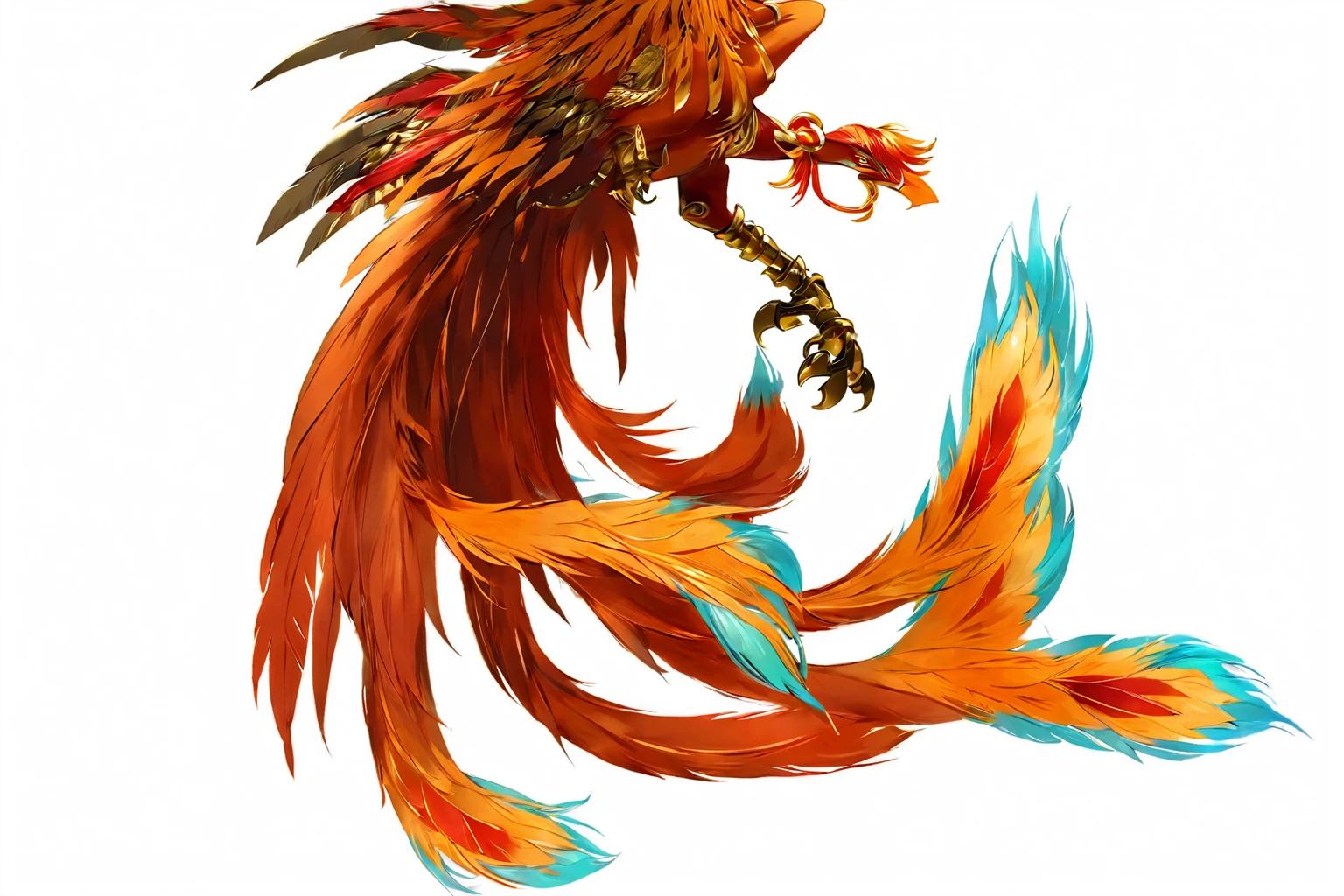 传奇皮肤“凤凰Tail feathers”,Suzaku,Tail feathers,red,,orange color,red火焰,game,animal,red魔法,中国神话animal,Metal Armor