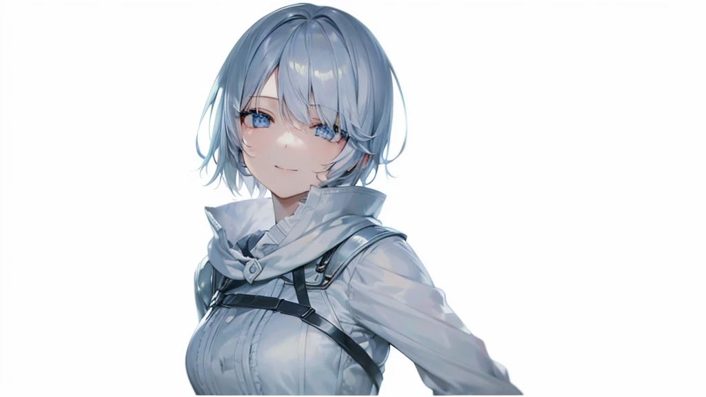 Ultra HD,Look at the viewers, Put your hands behind your back, With a girl, 20-year-old, 非常にShort Hair, Long bangs between the eyes, Pale blue eyes, Very detailed,(masterpiece、Highest quality),Gray Hair、Laughter、Fantastic, Silver Hair, Iris, Short hair、 Fluttering Hair、Small Face、明るいsmile、(Detailed face) ,Professional Lighting,Wonderful landscape,blue sky, sunlight,Looking down from above,Portraiture、Open your mouth、Flower Field、Her eyes were shining、Mysterious and enchanting atmosphere。With AI Painting、とてもShort Hair, Long bangs between the eyes, Very detailed,(masterpiece、Highest quality)、alone、Gray Hair、Fantasy, Silver Hair, Fantasyな風景、White shirt、smile、Open your mouth、short hair、Short Hair、hairpin、black eye、Grey Eyes、Beautiful Eyes、