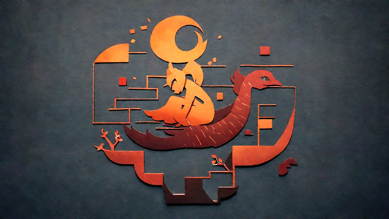 Black draft:1.4),(Girl riding a phoenix, Close your eyes, Colorful long hair, Oriental elements,Vision,Colored background,many flames,Strong sense of atmosphere,Orange is the main color),(Chinese illustration:1.3,Paper art:1.3, Quilted Paper art:1.2),( Reasonable design, Clear lines, High sharpness,best quality, Very detailed, masterpiece, Lighting Effects, 4K )