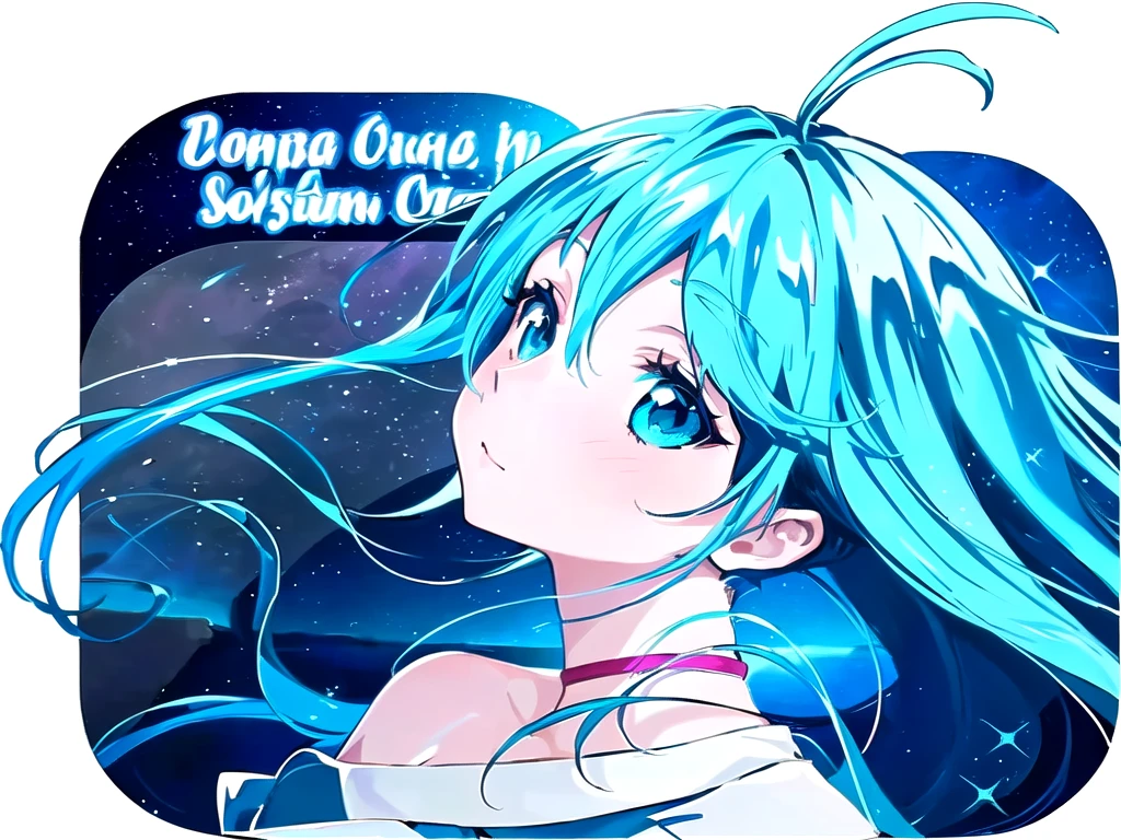 Anime girl with blue hair and blue eyes in blue space, Digital Animation Art!!, Night Core, Anime Digital Art, Wallpaper Anime Blue Water, Anime styled digital art, Digital Comic Art, Anime art style, Anime girl with cosmic long hair, Anime style digital art, Portrait of Hatsune Miku, Anime style. 8K, anime graphic illustration