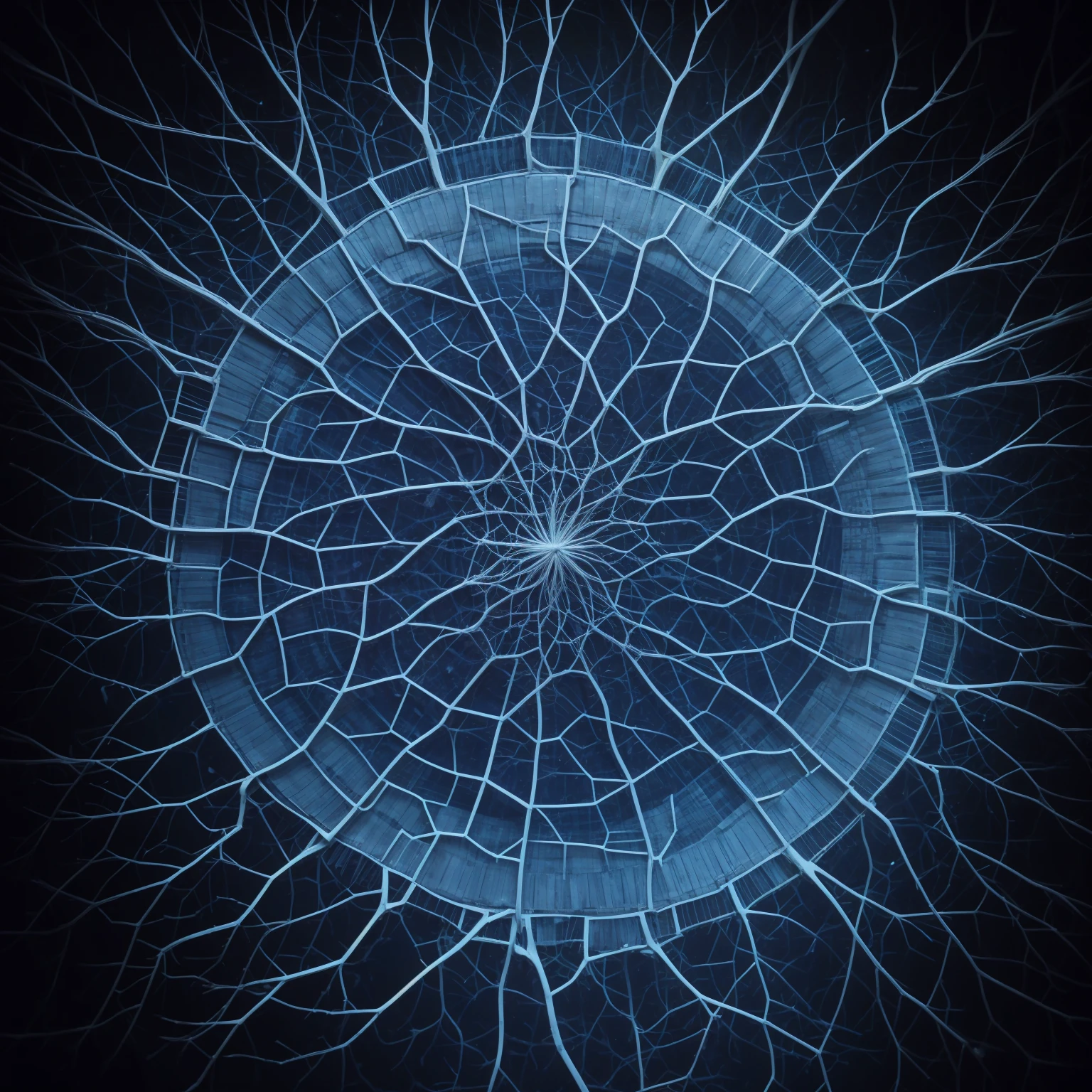 10 squares spread out in the shape of a neuron