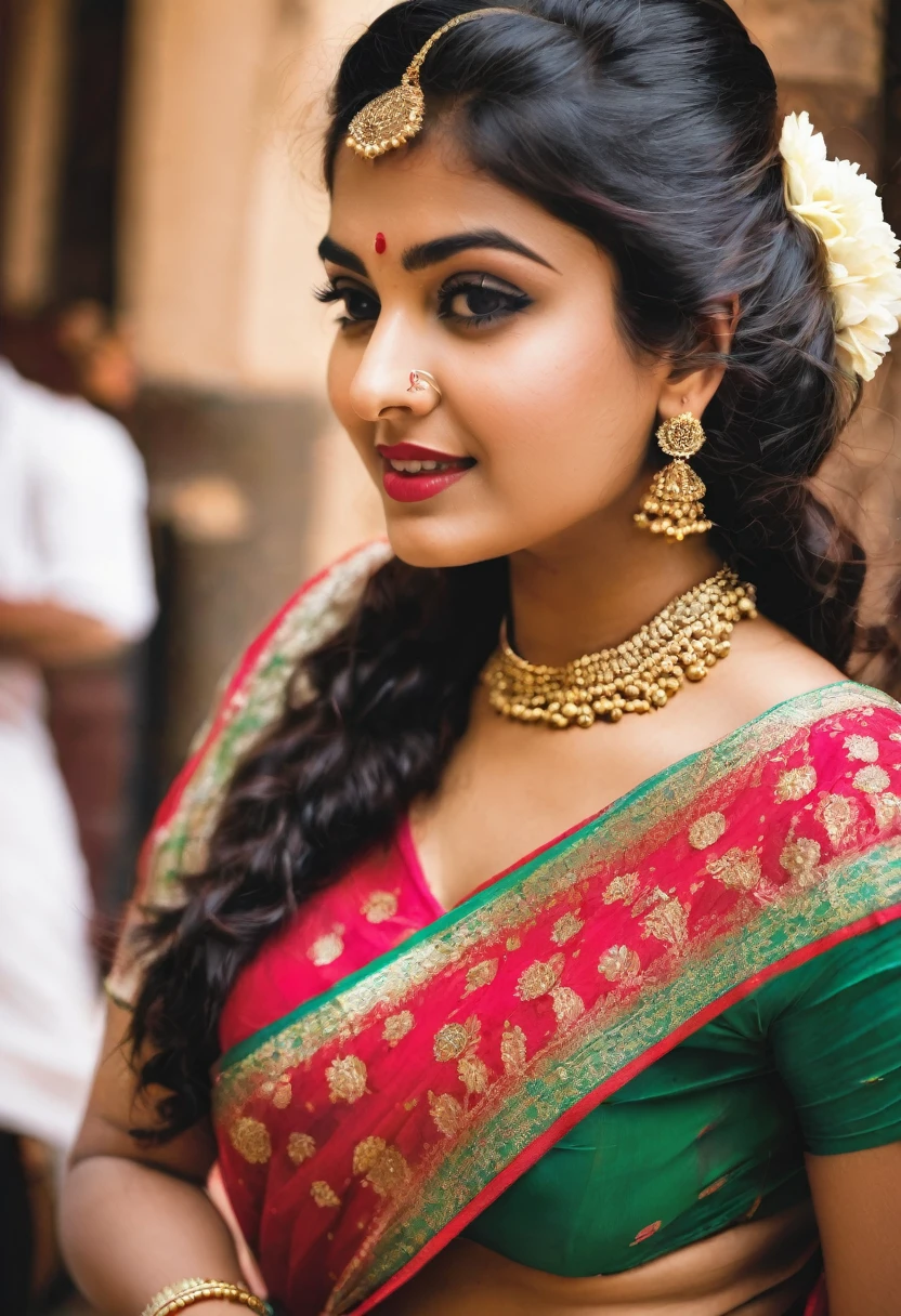 A hot and curvy indian girl in saree