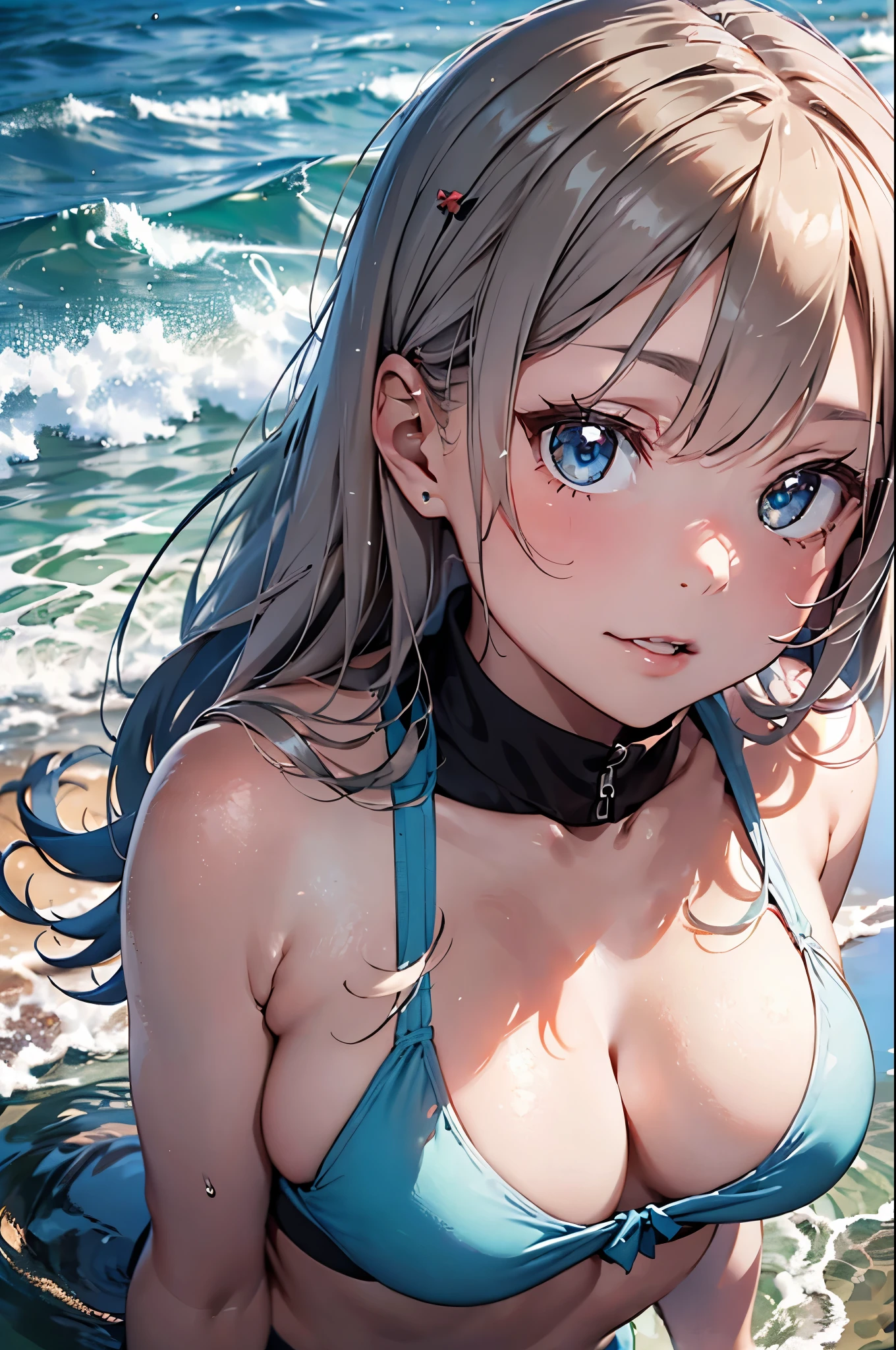 High resolution,White swimsuit、
One beautiful young woman,Silver Hair、
(Soft saturation:1.3), (Fair skin:1.2),
(ultra-Detailed Background, Detailed Background), Bokeh,
Blake's Portrait of a Smiling Girl.,
When viewed from the front, The composition is symmetrical,
Looking straight at you with serious eyes,
Blake Swimwear, White Bikini, Medium Chest,
Outdoor, Sea surface, null, sunlight,Summer beach, Sandy Beach,
Strong light, Front lighting,
(:1.3), (Cowboy Shot:1.2),
Front break angle,
View your audience,
Dynamic pose,
sitting on the beach
Seaweed、Seaweed、Seaweed、Seaweed、Seaweed、Seaweed、Seaweed、