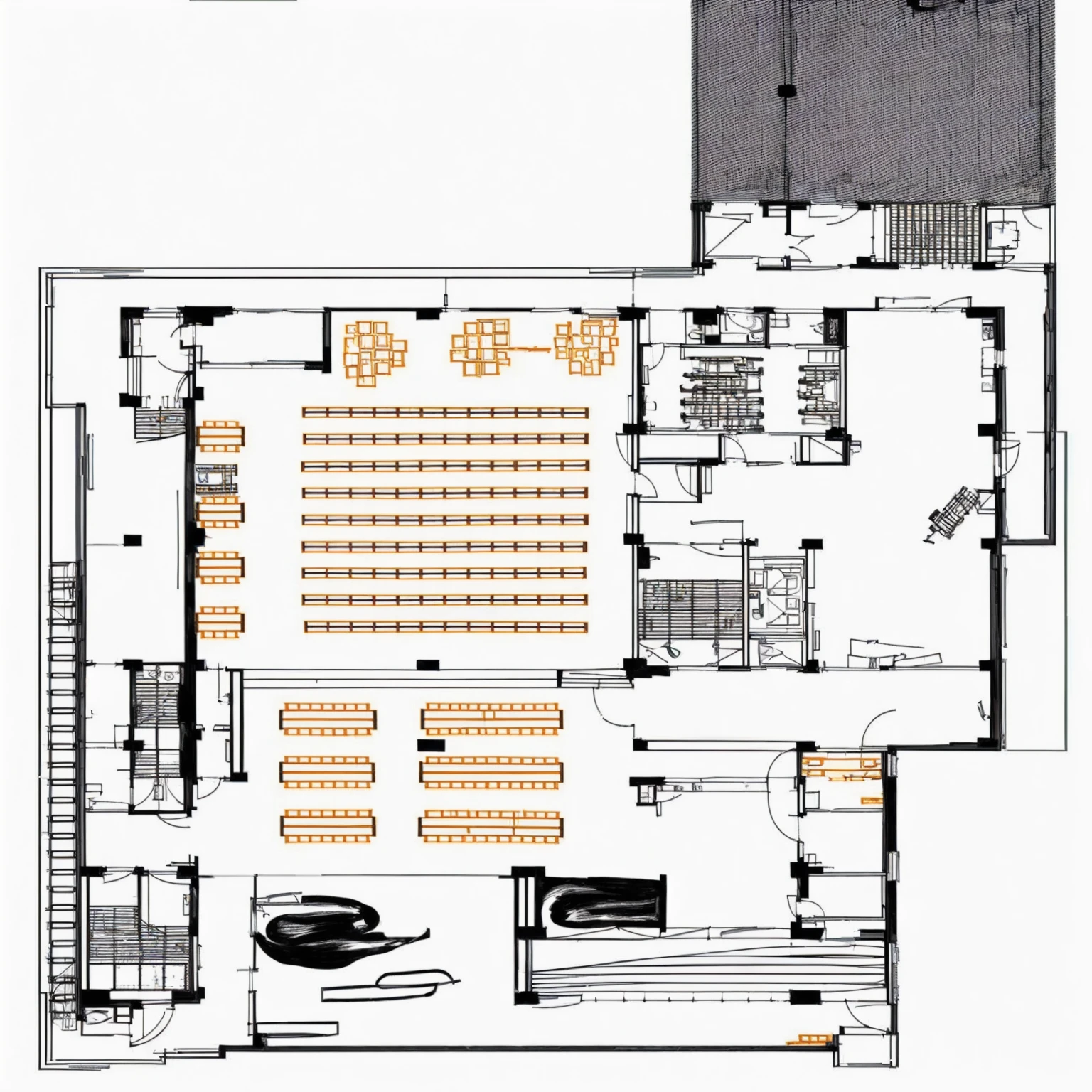 Library floor plan , 2D Axonometric Top View, top view, Building Plans