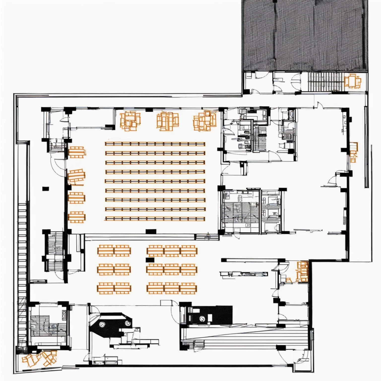 Library floor plan , 2D Axonometric Top View, top view, Building Plans