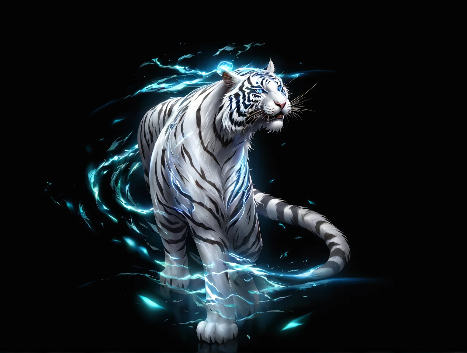 Legendary Skin &quot;White Tiger&quot;，animal，White Magic，中国神话animal，Metal Armor