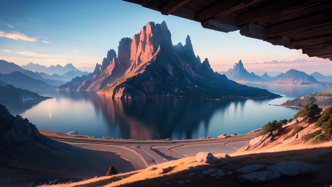 a fantasy landscape, incredible views, epic, majestic, ((gigantic proportions)), a vast sea, towering mountains, a picturesque bay, a grand city, (best quality,4k,8k,highres,masterpiece:1.2),ultra-detailed,(realistic,photorealistic,photo-realistic:1.37),dramatic lighting,dramatic colors,dramatic composition,pastel reflections,cinematic, sunny, digital art, matte painting, volumetric lighting,atmospheric perspective,complex environment, intricate details, details,stunning scenery,beautiful scenery, breathtaking scenery,awe-inspiring scenery,grandiose scenery,magnificent scenery,sweeping vistas,epic proportions,colossal scale,grand scale,vast scale