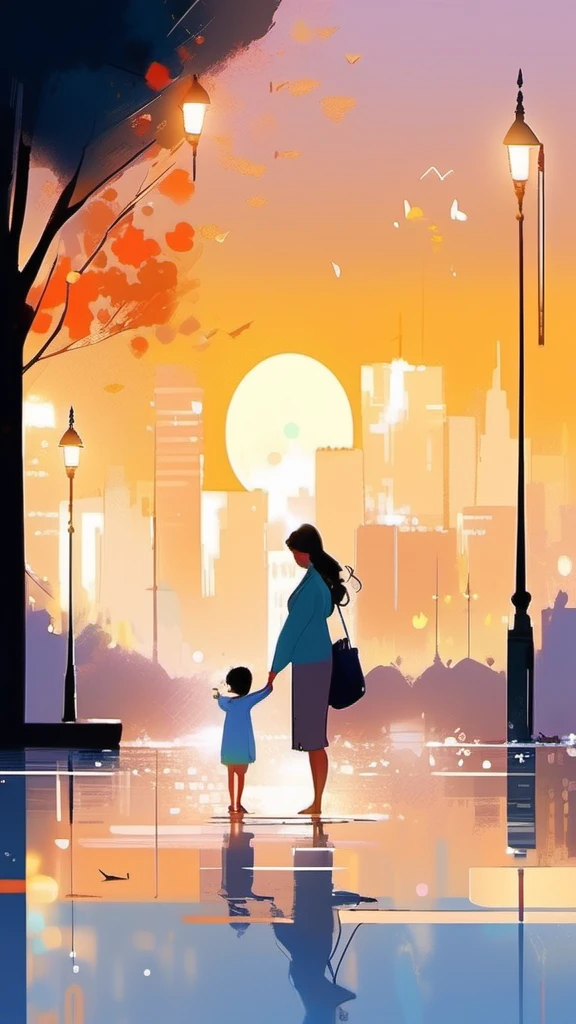 mother holding baby, pascal campion (Pascal Campion) Artworks, Artie Guerin Artworks, Joelle Jones style art