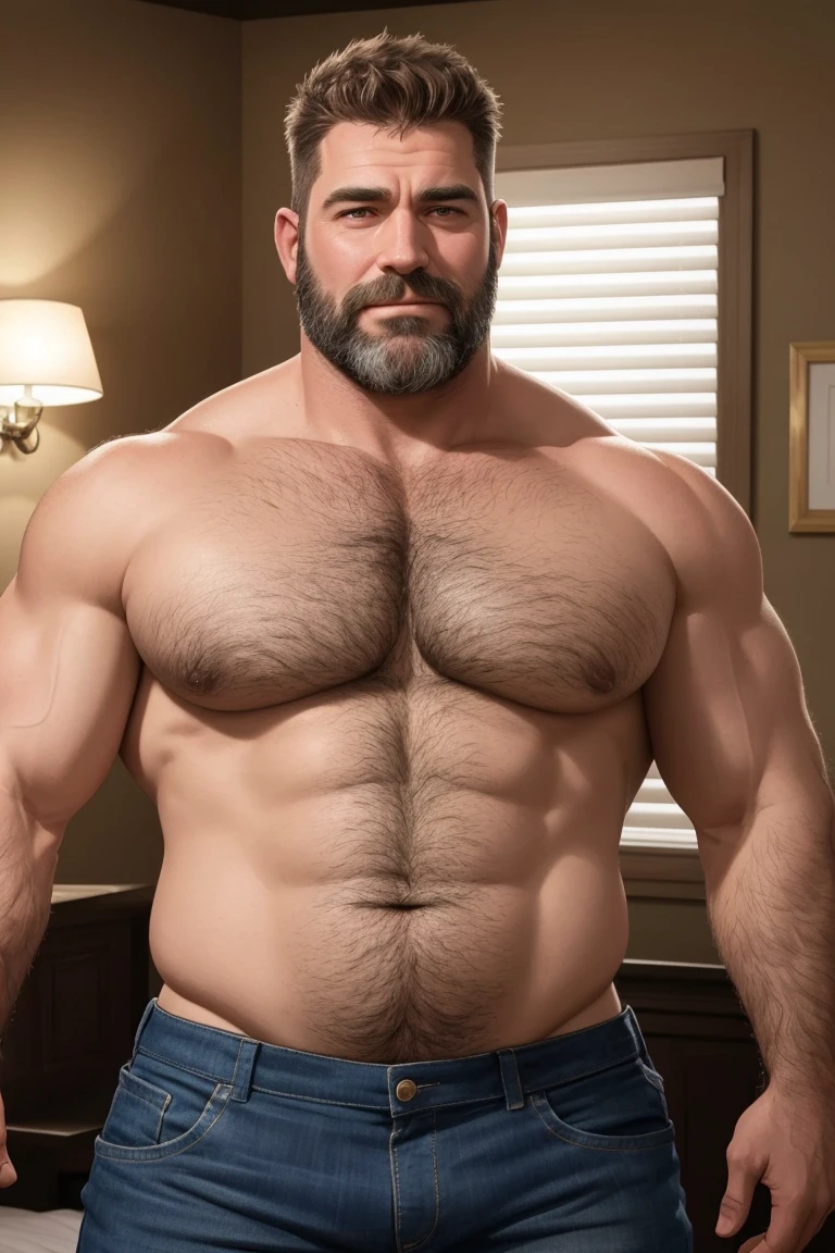 8KUHD Very Extremely Realistic Very Detailed High Quality Create a professional studio-style photograph featuring two middle-aged daddy muscle bears , burly, hairy, beared big daddy bear, and very realistic detailed rugged burly man and his husband in shorts. beards, very realistic hair, very realistic beards, very realistic thick chubby neck, very realistic neck lines, very realistic detailed neck, very realistic belly, very realistic burly chest, very realistic burly strong chest and arms, very realistic detailed hairy burly chest and arms, very realistic pecs, very realistic burly body, very realistic nipples, very realistic burly body, very realistic face, very realistic eyes, very realistic nose, very realistic ears, very realistic facial features, very realistic burly arms, very realistic elbows, very realistic hands, very realistic wrists, very realistic fingers, very realistic fingernails, very realistic shoulders, very realistic mouth, very realistic lips, very realistic detailed skin, very realistic skin, very realistic mens clothing, very realistic detailed mens clothing. A very realistic man and his husband are kissing and loving each other in the bedroom, very realistically detailed kissing and loving each other in the bedroom, in a very realistic romantic and virile bedroom scene. Very Realistic Intricately Detailed, Utilize all appropriate realistic lighting techniques for studio photography" very realistic detailed bedroom surroundings, very realistic surroundings lighting, No Deformities, Very Ultra Realistic and Detailed Photograph, Clear HDR Quality