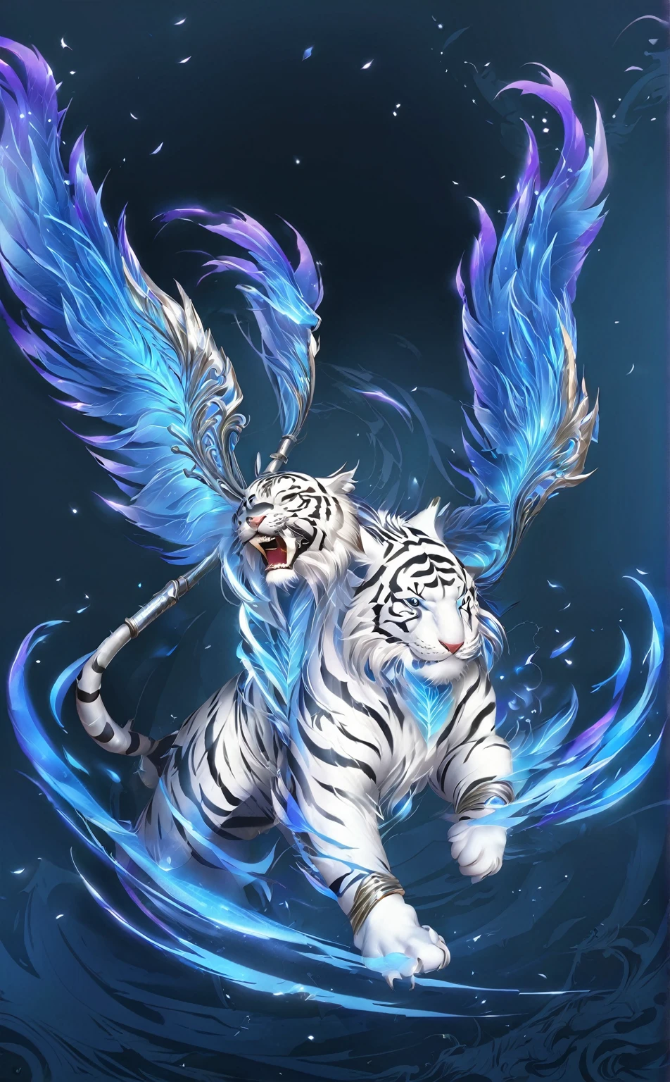 Legendary Skin "White Tiger",animal,wing,White Magic,中国神话animal,Metal Armor