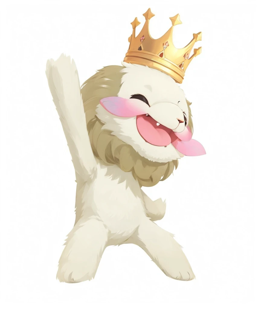 happy，Wearing a crown