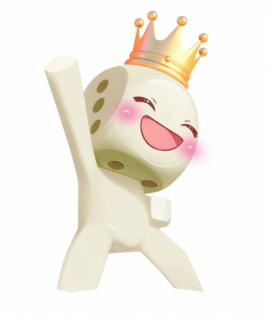 Happy dice man，Wearing a crown