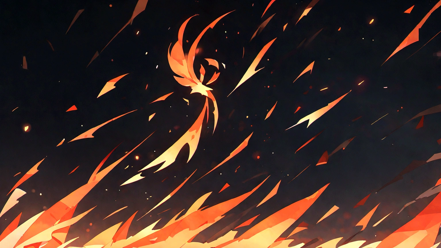 Black draft:1.4),(燃烧的flame，flame，flame文字， Oriental elements，Vision，Colored background，许多flame，Strong sense of atmosphere，Orange is the main color)，(Chinese illustration:1.3，Paper art:1.3, Quilted Paper art:1.2),( Reasonable design, Clear lines, High sharpness,best quality, Very detailed, masterpiece, Lighting Effects, 4K )
