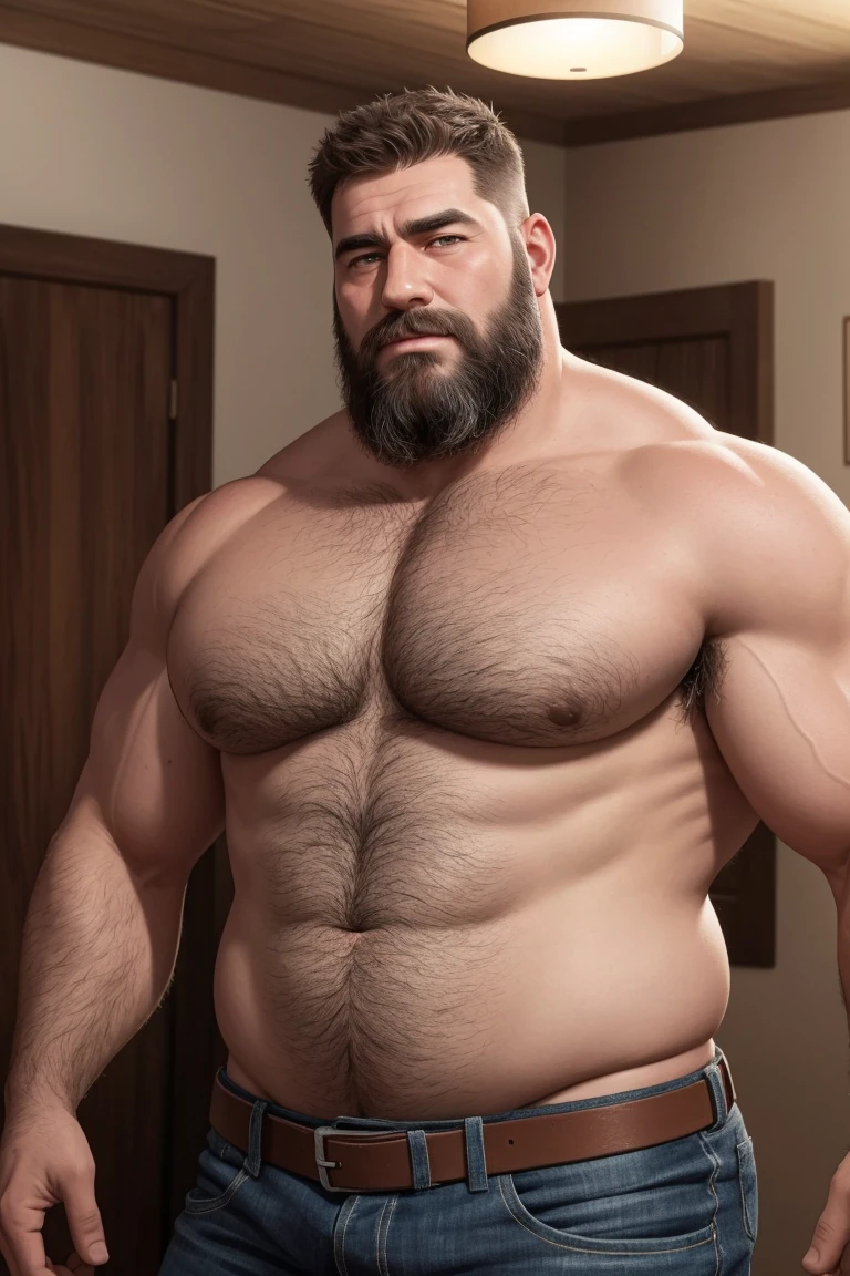 8KUHD Very Extremely Realistic Very Detailed High Quality Create a professional studio-style photograph featuring two middle-aged daddy muscle bears , burly, very hairy, very beared big daddy bear,  and very realistic detailed rugged burly man and his husband in shorts. beards, very realistic hair, very realistic beards, very realistic thick chubby neck, very realistic neck lines, very realistic detailed neck, very realistic belly, very realistic burly chest, very realistic burly strong chest and arms, very realistic detailed hairy burly chest and arms, very realistic pecs, very realistic burly body, very realistic nipples, very realistic burly body, very realistic face, very realistic detailed face, very realistic eyes, very realistic detailed eyes, very realistic pupils, very realistic detailed pupils, very realistic nose, very realistic ears, very realistic facial features, very realistic burly arms, very realistic elbows, very realistic hands, very realistic wrists, very realistic fingers, very realistic fingernails, very realistic shoulders, very realistic mouth, very realistic lips, very realistic detailed skin, very realistic skin, very realistic mens clothing, very realistic detailed mens clothing. A very realistic man and his husband are kissing and loving each other in the bedroom, very realistically detailed kissing and loving each other in the bedroom, in a very realistic romantic and virile bedroom scene. Very Realistic Intricately Detailed, Utilize all appropriate realistic lighting techniques for studio photography" very realistic detailed bedroom surroundings, very realistic surroundings lighting, No Deformities, Very Ultra Realistic and Detailed Photograph, Clear HDR Quality 