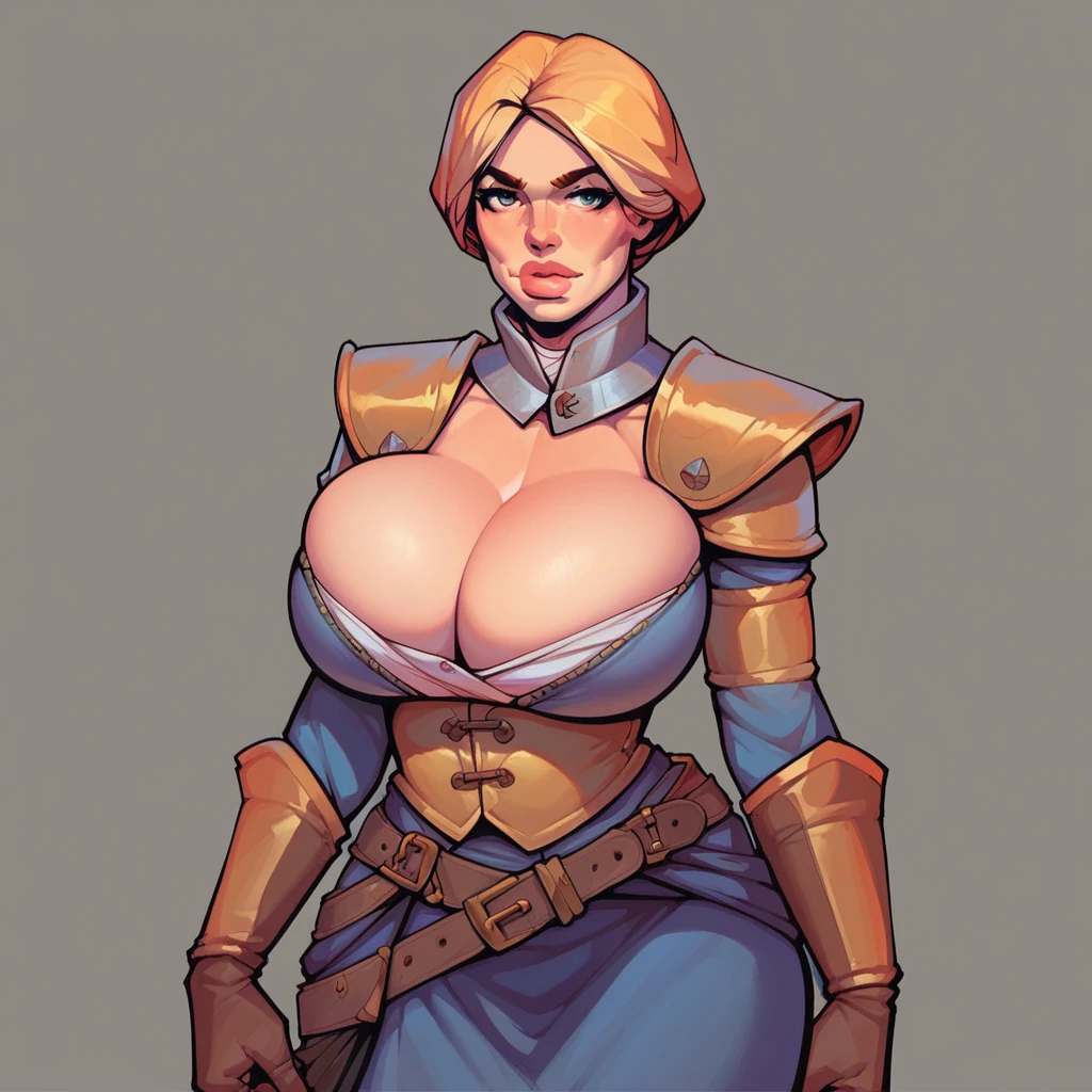 extremely detailed, highly detailed, best quality, ray tracing, perfect lighting,, 1girl. alone, vivid colors, 18 years, huge breasts, sexy lips, medieval clothing