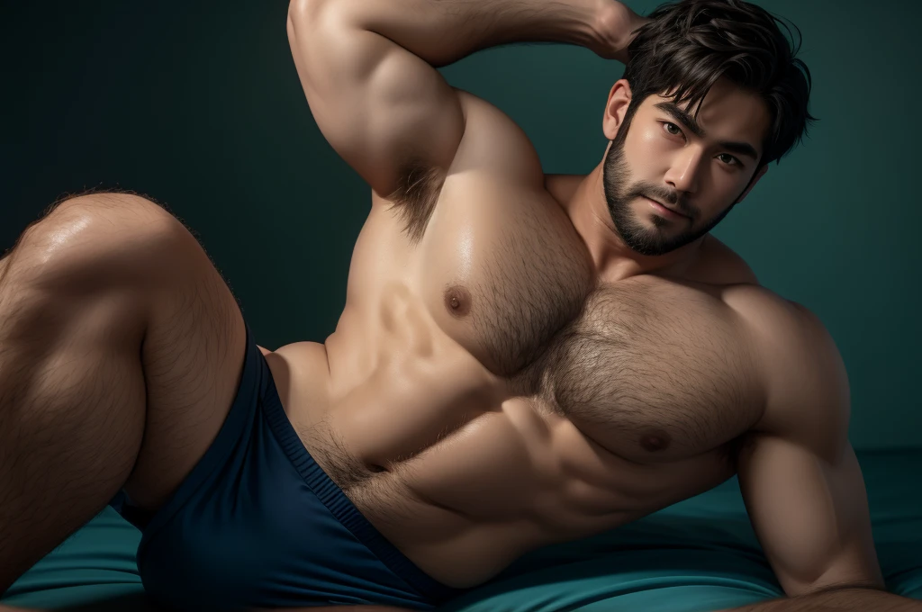 Short Hair、male、Arm hair、chest hair、Leg hair、Body type is normal、My belly is squishy、The arms are thin