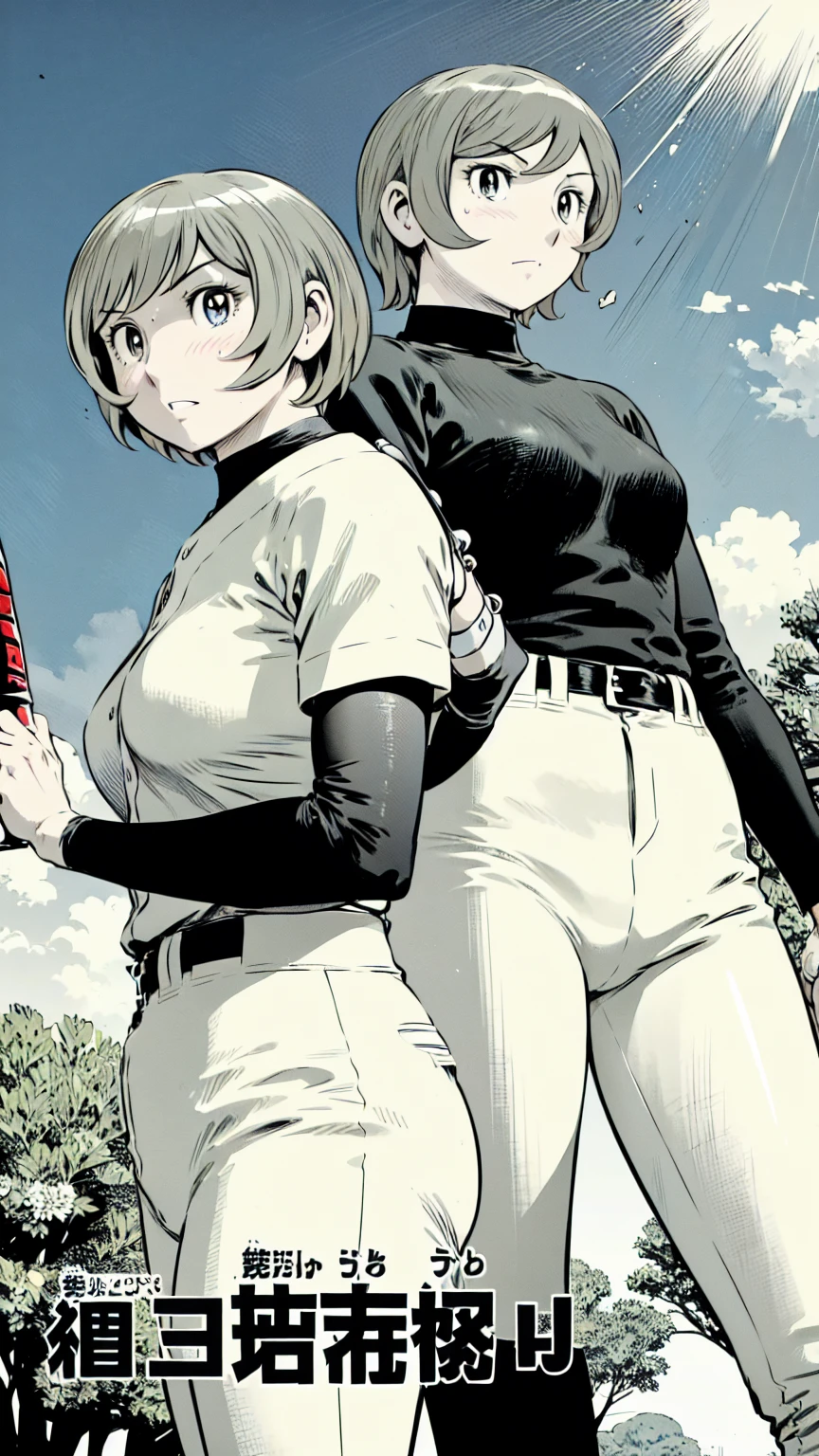(野球uniform:1.2),
Blonde Hair, (short hair:1.2),Long sleeve, Black Shirt, turtleneck,White trousers、uniform、Black belt、((Illustration of people))、Big 、
View Audience,, (Highest quality:1.3),One Girl, White pants、uniform、Outdoor、baseball ground、ground、soil、blue eyes、Tight black shirt、(masterpiece、Highest quality)、Highest quality, Ultra-high resolution, (((masterpiece))), alone, Sweat、Big eyes、Big Breasts、One Girl, Front view、Embarrassed face、Bronze colored hair、((short hair))、Stand up straight