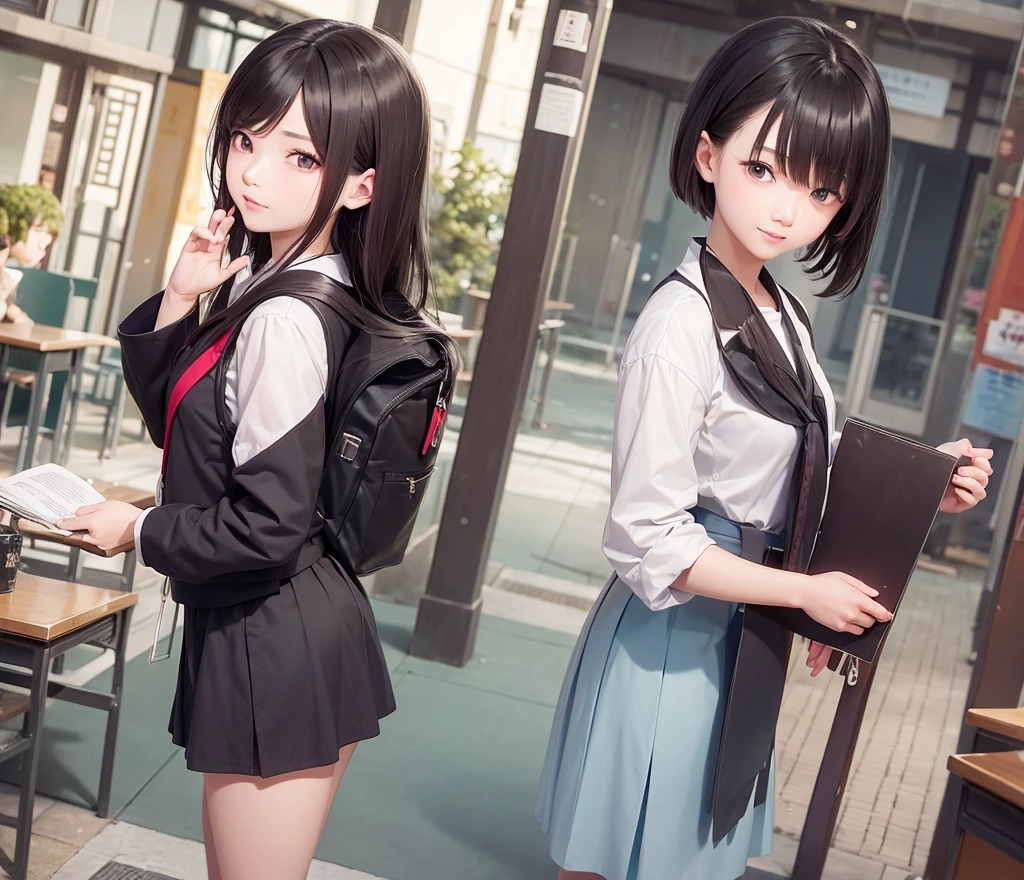 Vision,Chinese female high school student,Graduated from high school,Looking back at a boy walking out of the school