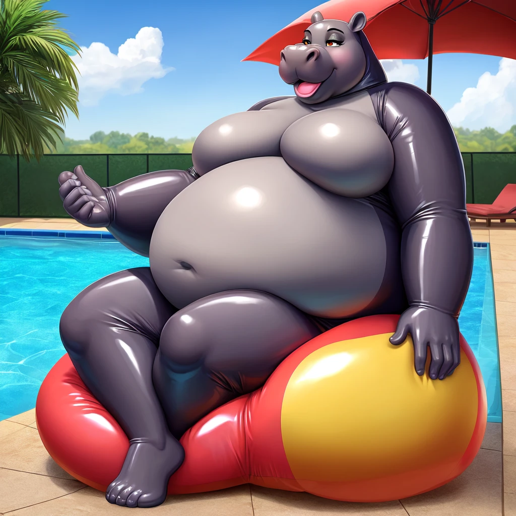 breathtaking oil painting, masterpiece, best quality, a tall impossibly obese anthro horse swimming in a pool in a backyard, large bulge, wearing a speedo, bhm, moobs, fat arms, fat legs, hyper fat, hyper belly, (gigantic belly), huge belly, big belly, flabby belly, flabby, massive belly, fat rolls, belly rolls, incredibly obese, furry, enormous, smiling, fat face, fat cheeks, plump cheeks, chubby face, double chin, huge legs, massive arms, fat arms, fat legs, male, small breasts, flat chest, masculine chest, scalie, short hair, brown hair, tail, long tail, smiling, friendly, wet,((wide hips)), ((massive ass)), ((hyper hips)), ((hyper ass)), brown fur, bottom-heavy, hooves, ((horse)), stallion, low-angle shot, bhm, ssbhm, ((ass focus)), photorealistic oil painting, by charlie bowater, fine details, by wlop, trending on artstation, very detailed