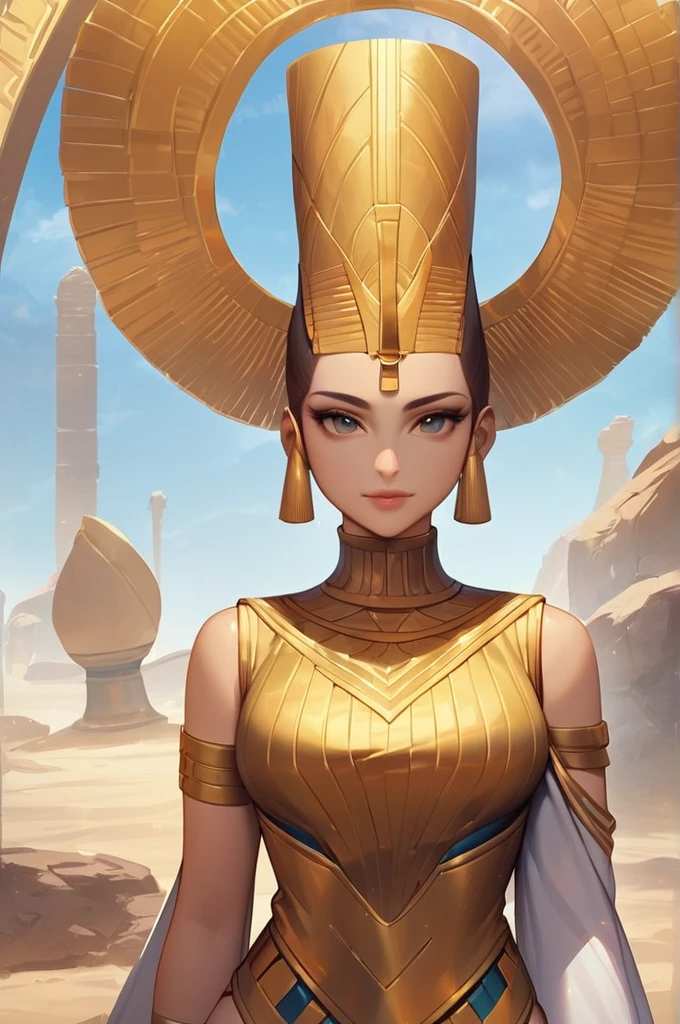 ((Best quality)), ((masterpiece)), (detailed), The Googled goddess Nefertiti