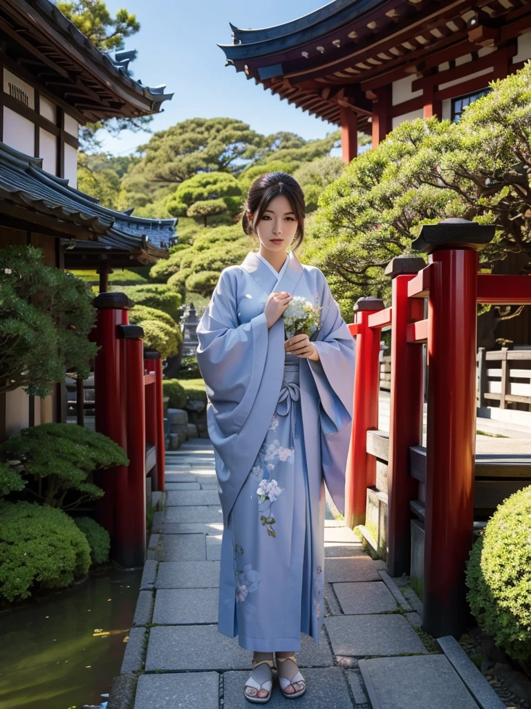 hydrangea　Girl　Kyoto　Temple