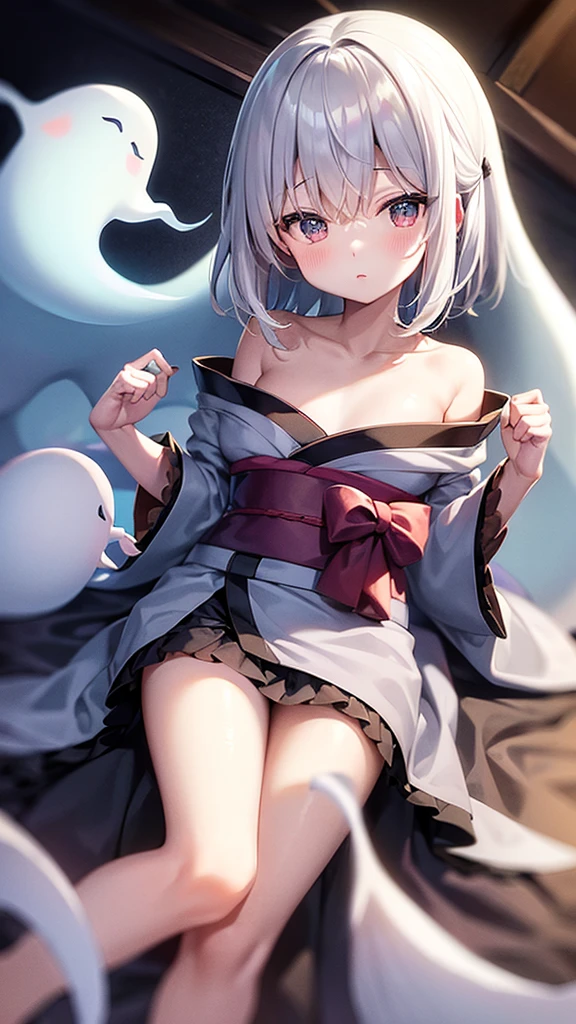 One naked 27-year-old woman relaxing on futon in Japan inn、White lob hair with blue-violet mesh、Blue eyes with highlights、Looking at me with a smile、Large witch hat with sapphire accessories、nude、Completely naked、B cup breasts、topless、bottomless、R-18、Eromanga、Hentai anime、nipple looks,Long Bob Hairstyles、I'm not wearing anything、not wearing anything、I can see the female genitals、she is inviting、she is seducing,temptation,I'm seducing you by spreading my crotch、I can see pubic hair
