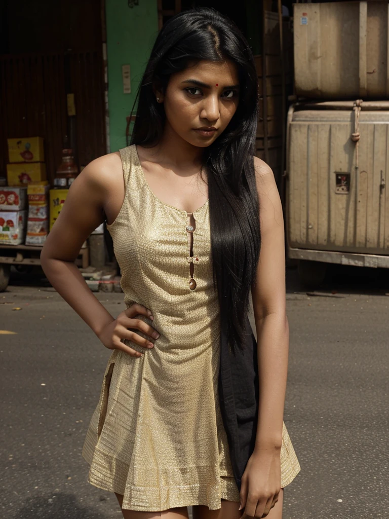 A indian gril black hair   drees   bengoli shari  at kolkata   veryy sad mood gril sting alone on  road