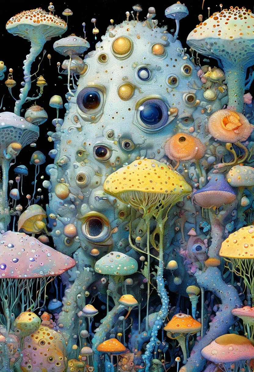 illustrations de daniel merriam,Strange illustration。Pointillism method。Trypophobia。