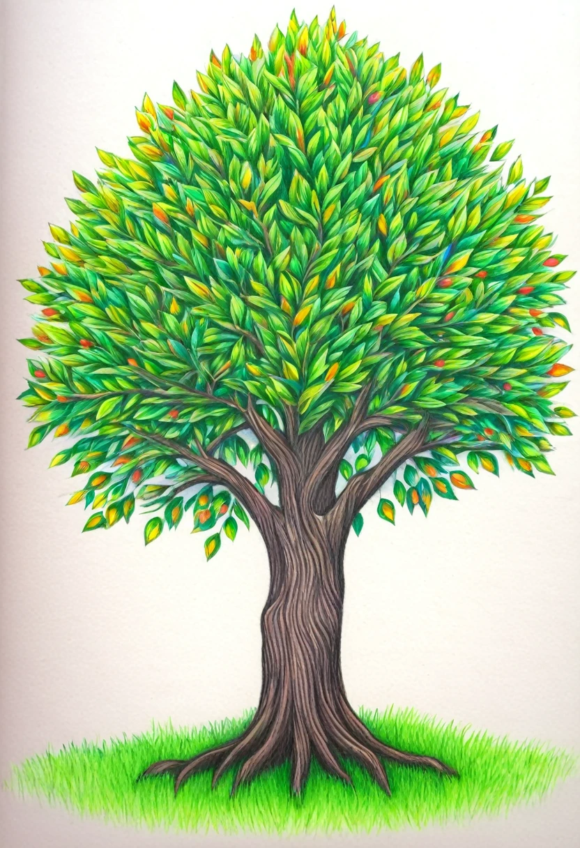 tree, colourpencils style
