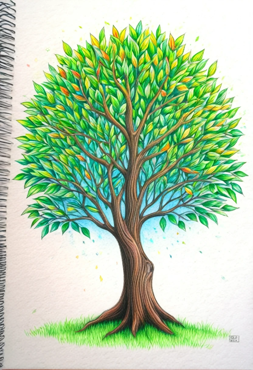 tree, colourpencils style