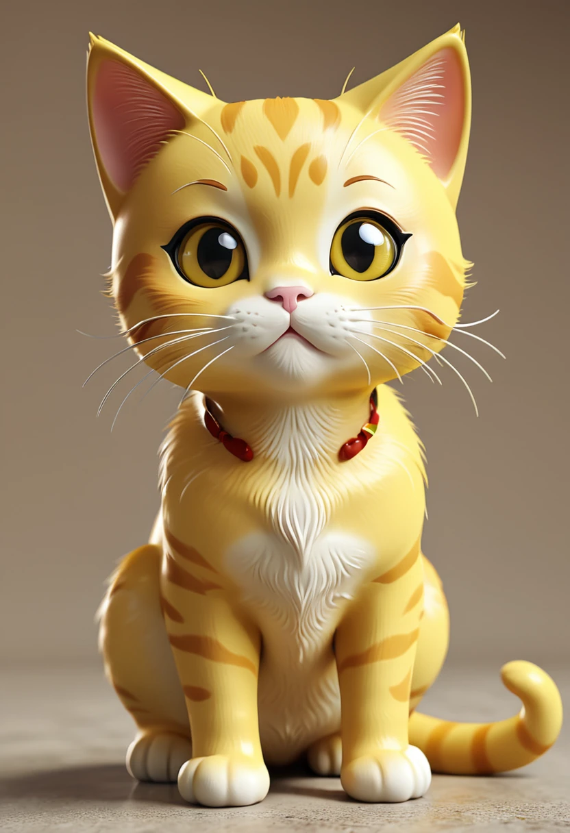 cute cat 3d yellow