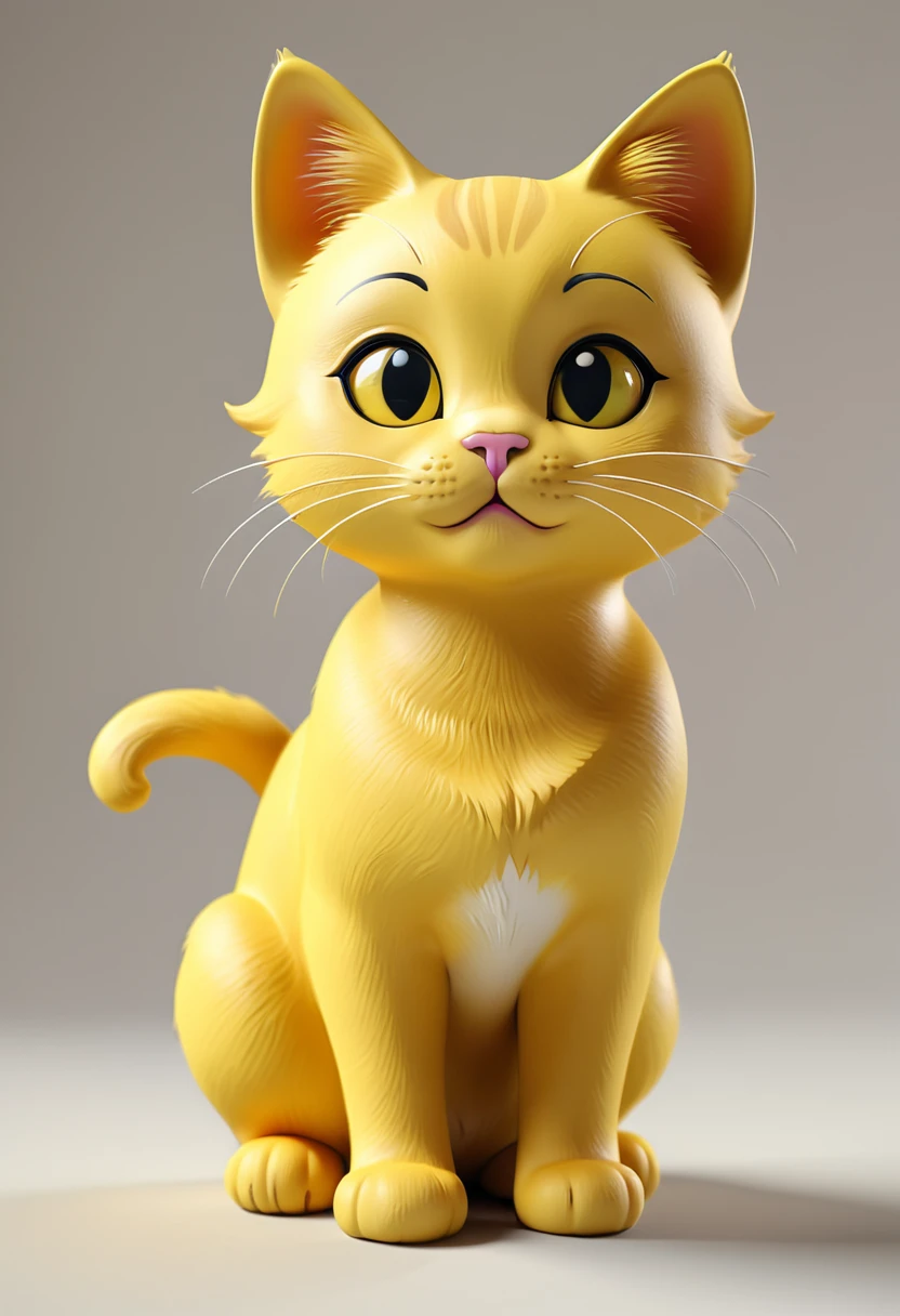 cute cat 3d yellow