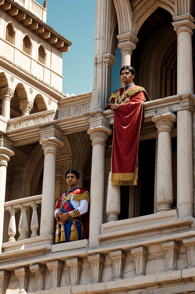 Prince of the Tenochcatl dynasty on the palace balcony 