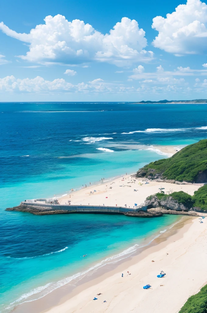 Blue sky、blue sea、landscape、An illustration
