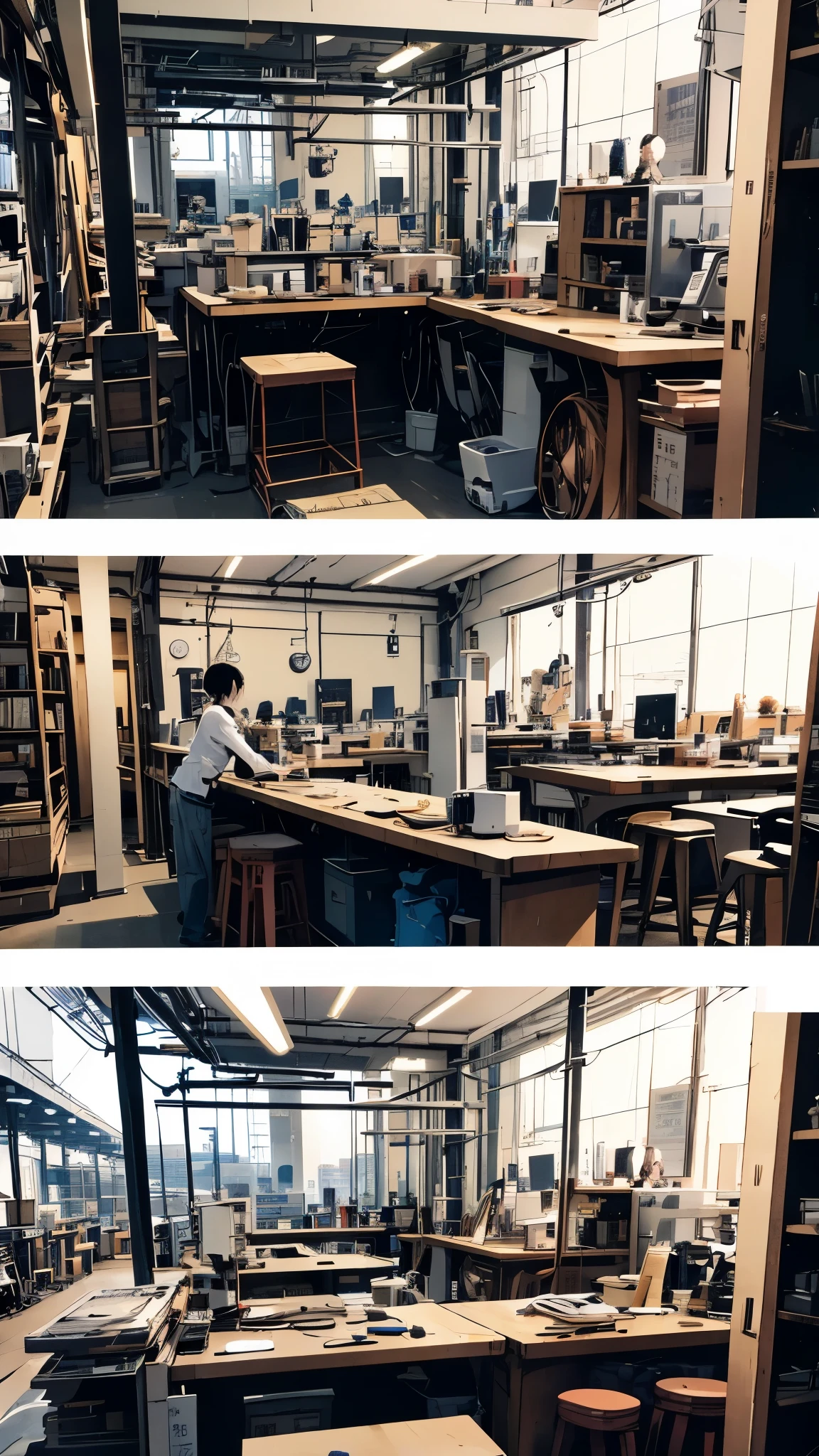 工場の生産ラインで出荷を待っているレトロな宇宙服を着たAndroidの女性、Realistic and realistic photos、high quality、High-precision images、Cinema Lighting、Professional photos、Ultra-fine painting、Super-fine view、masterpiece、最high quality。4K.8K:1.2 super detailed、CG concept art、Android